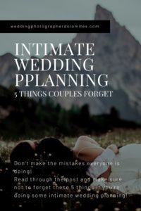 INTIMATE WEDDING PLANNING - 5 THINGS COUPLES FORGET