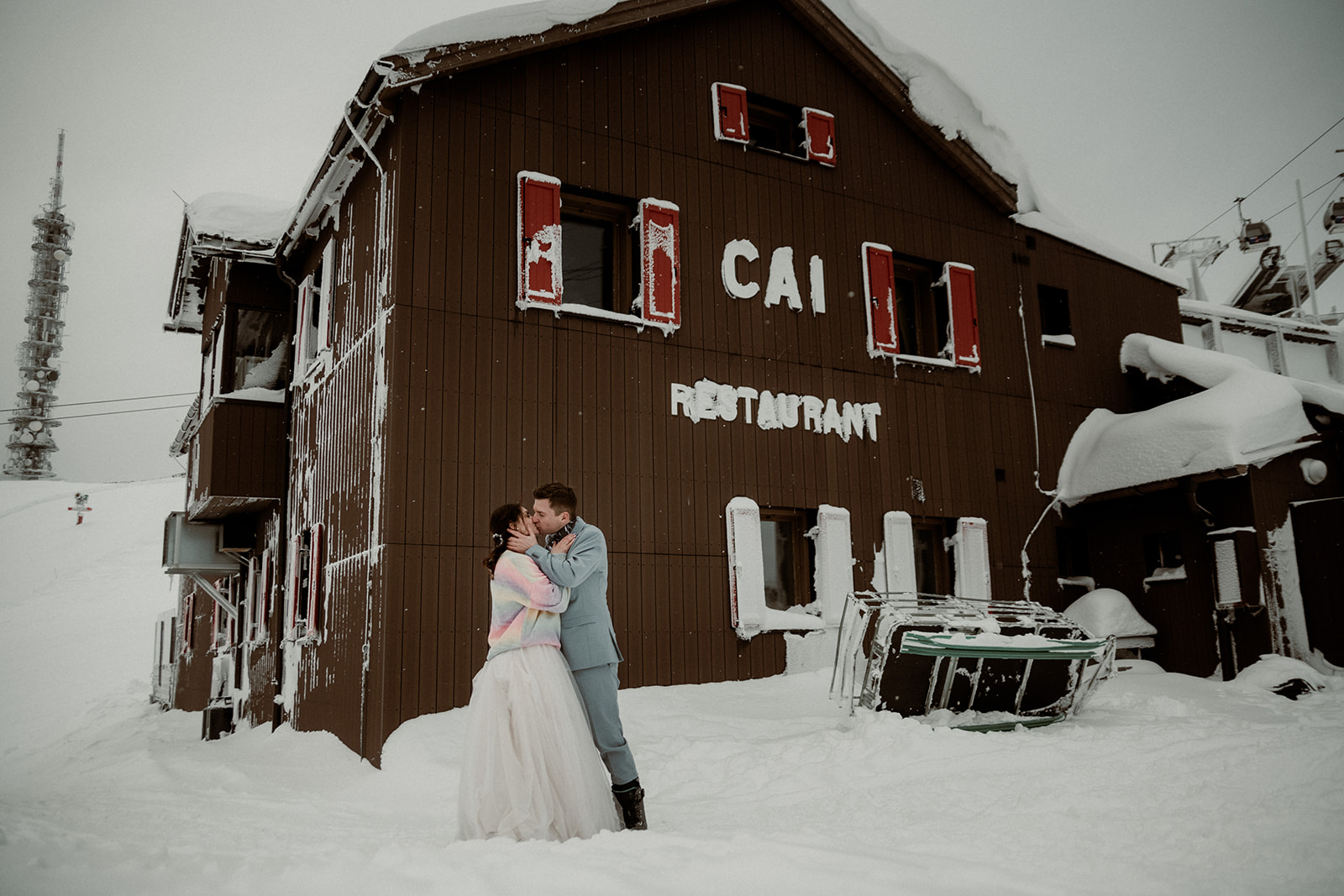 Mountain Hut Winter Elopement Dolomites